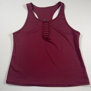 POP Fit Burgundy/Wine Racerback Tank Top with Cut-Out Detail 3X
